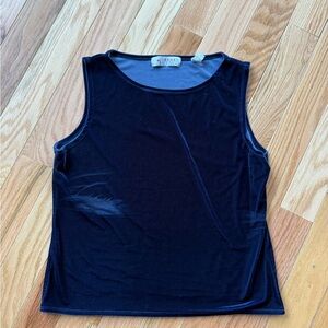 Elegant Blue Velvet vintage Sleeveless Top